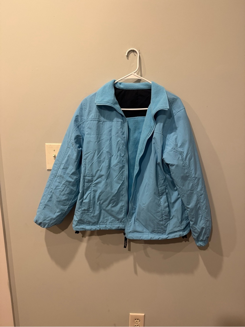 L.L.Bean Reversible Light Blue Women's Insulated Zip-Front Jacket